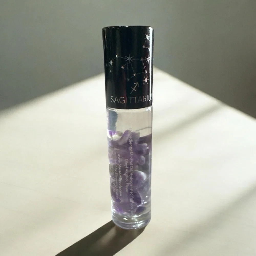 Blossom Sagittarius Zodiac Lip Gloss – Vanilla Scented w/ Crystals